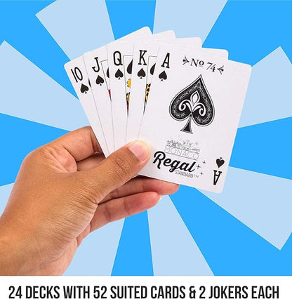 Regal Games - Bulk Playing Cards Set for Adults  Professionals - 24 Standard Decks, Large Print Deck of Cards - Blackjack, Euchre, Canasta, Poker Cards - Fun  Travel Playing Cards (24 Pack)