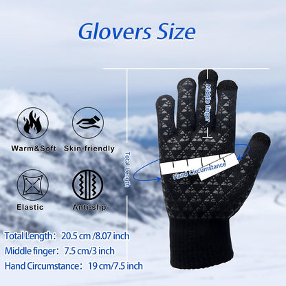 Winter Gloves for Men Women Winter Warm Touchs Screen Anti-Slip Gloves for Running Skiing Hiking