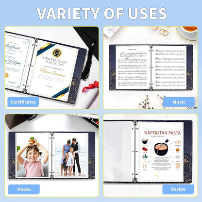 SUNEE Sheet Protectors 50 Packs for 3 Ring Binder, PVC-Free Clear Page Protectors 8.5x11 Inches Plastic Sleeves for Paper, Documents, Photos, Top Loading Binder Sleeves Letter Size