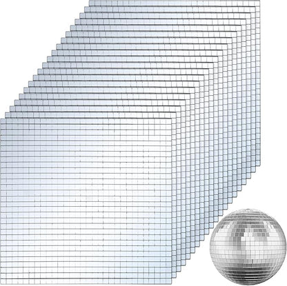 SOUJOY 36000 Pieces Mirror Mosaic Tiles, 5 x 5 mm Self Adhesive Mirror Stickers, Real Glass Mini Square Mirrors, Disco Ball Stickers for Crafts DIY Home Decorations