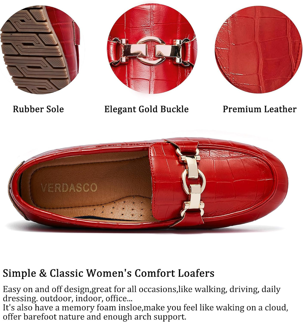 Generic Women's Loafers Comfort Slip-Ons Flat Work Shoes Casual Moccasins Penny Loafers Lady Dress Shoes .