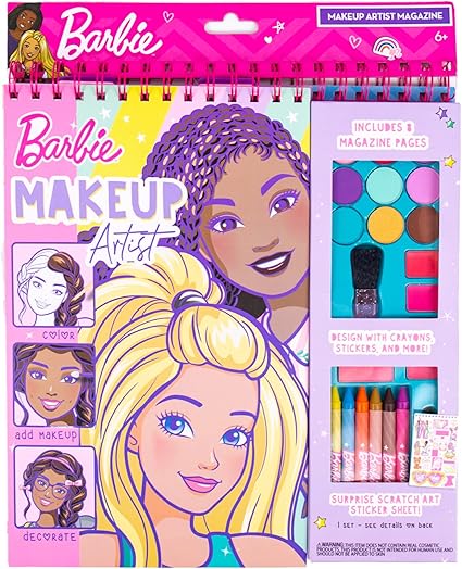 Barbie Makeup Artist Magazine by Horizon Group USA, Create Your Own Hair  Makeup Looks Using 130 Stencils, 180 Stickers, Crayons, Pretend Makeup  More