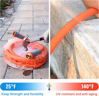 Heavy Duty Garden Hose 5/8 in x 40 ft with Swivel Fitting, Super Flexible Water Hose, All-weather, Lightweight, Burst 600 PSI