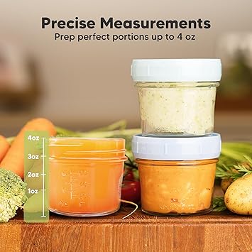 KeaBabies 12pk 4oz Glass Baby Food Containers - Leak-Proof, Microwavable Small Baby Glass Jars with Lids, Baby Food Storage Containers, Baby Snack Containers, BPA-Free Baby Food Jars (Nord)