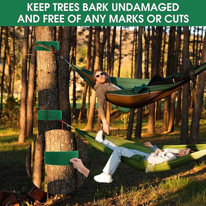 Tree Protector Kit for Slacklines - 79" x 4" Tree Guards - 2 Piece Non-Slip Felt Wraps with Anti-Slip Guide Straps - Perfect Outdoor Tree Wear for Ziplines Hammocks Slackline Rope