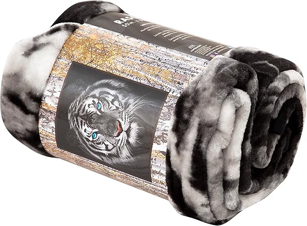 Northwest White Tiger Stare Raschel Throw Blanket, 50" x 60"