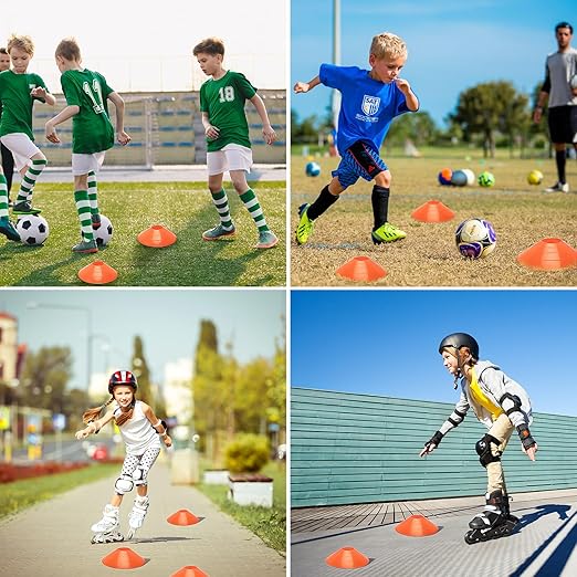 Pro Disc Cones - Training Cones Agility Soccer Cones with Carry Bag for Training, Soccer, Football, Basketball,Kids and Other Sports and Games(22G)