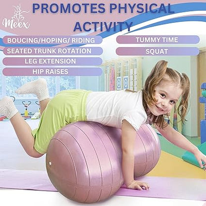 Meex Sensory Peanut Ball for Kids Therapy and Exercise - Enhance Balance, Motor Skills and Physical Therapy Calming Development with Our Yoga Ball - Flexible Seating for Autistic Children