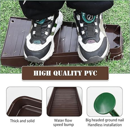 2 PCS Gutter Downspout Extensions, Rain Gutter Downspout Splash Block, Down Spout Extender, Drain Gutter Guard Diverter, 16.3Inch Gutter Splash Guards Fixable Rainwater Drainage, Brown