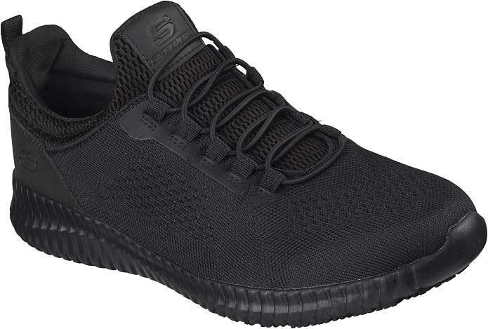 These Skechers slip-on shoes have a breathable mesh upper, bungee lacing, and a slip-resistant sole - perfect for all-day comfort on your feet.