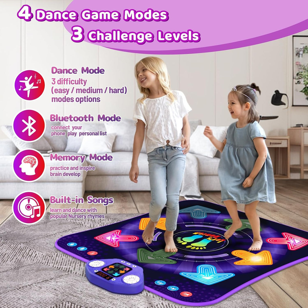 This 8-button dance mat with Bluetooth and 7 game modes is perfect for getting kids active and developing their rhythm and coordination.