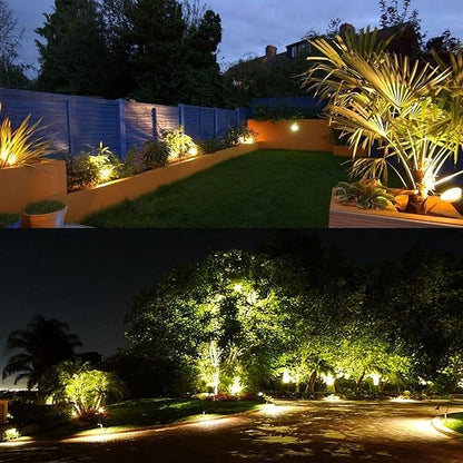 LED Landscape Lights Low Voltage Spotlights Lighting 5W 12V 24V Garden Pathway Lights for Indoors Outdoors Warm White Walls Trees Flags (2 Pack)