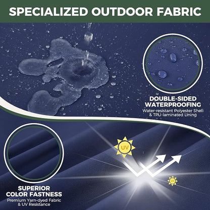 Outdoor Cushions for Patio Furniture, Outdoor Seat Cushion Set 24 x 24 x 5.75 Inch, Waterproof & Fade Resistant Outdoor Chair Cushions, Deep Seat Patio Cushion with Removable Cover, Navy Blue