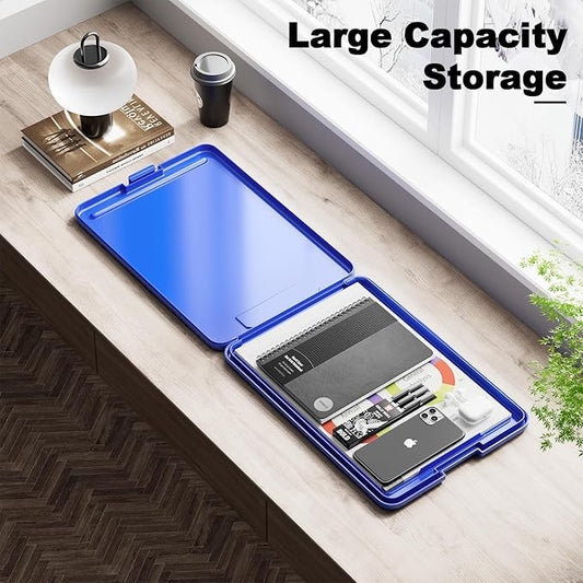 Hongri Clipboard with Storage, 8.5 x 11 Nursing Clip Board Foldable Storage for Nurses, Lawyers, Students, Classroom, Office, School, Size 13.4 x 9.4 X 0.9 in, Dark Blue