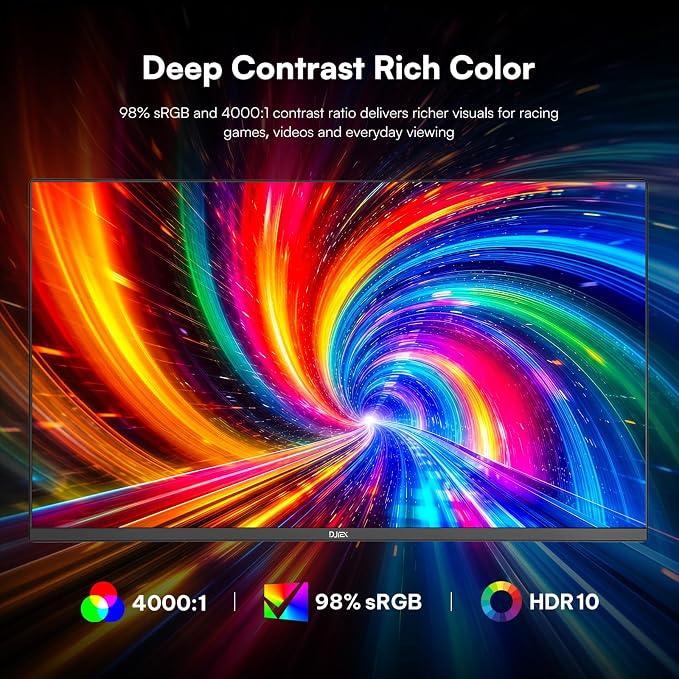 24 inch Monitor FHD 1920x1080p 180Hz Screen 99% sRGB Refresh Rate 3ms Home Office Gaming Computer Monitor Sync Visual Experience for Work & Play Support Wall Mount Install