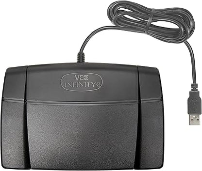 Executive Communication Systems Infinity 3 USB Foot Pedal Control with Computer Plug In, one unit