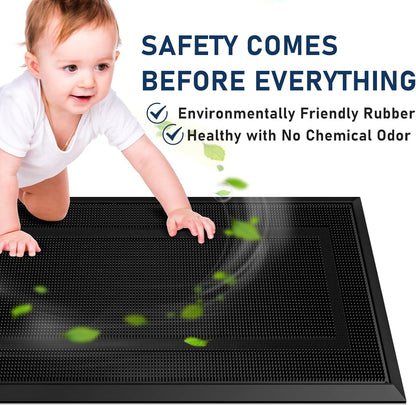 BEHERO Front Door Mat Outside Entrance, 36" x 17" Heavy Duty Rubber Outdoor Mats Enlarged for Entryway, Welcome Matt Outdoor, Dirt Trapping Waterproof