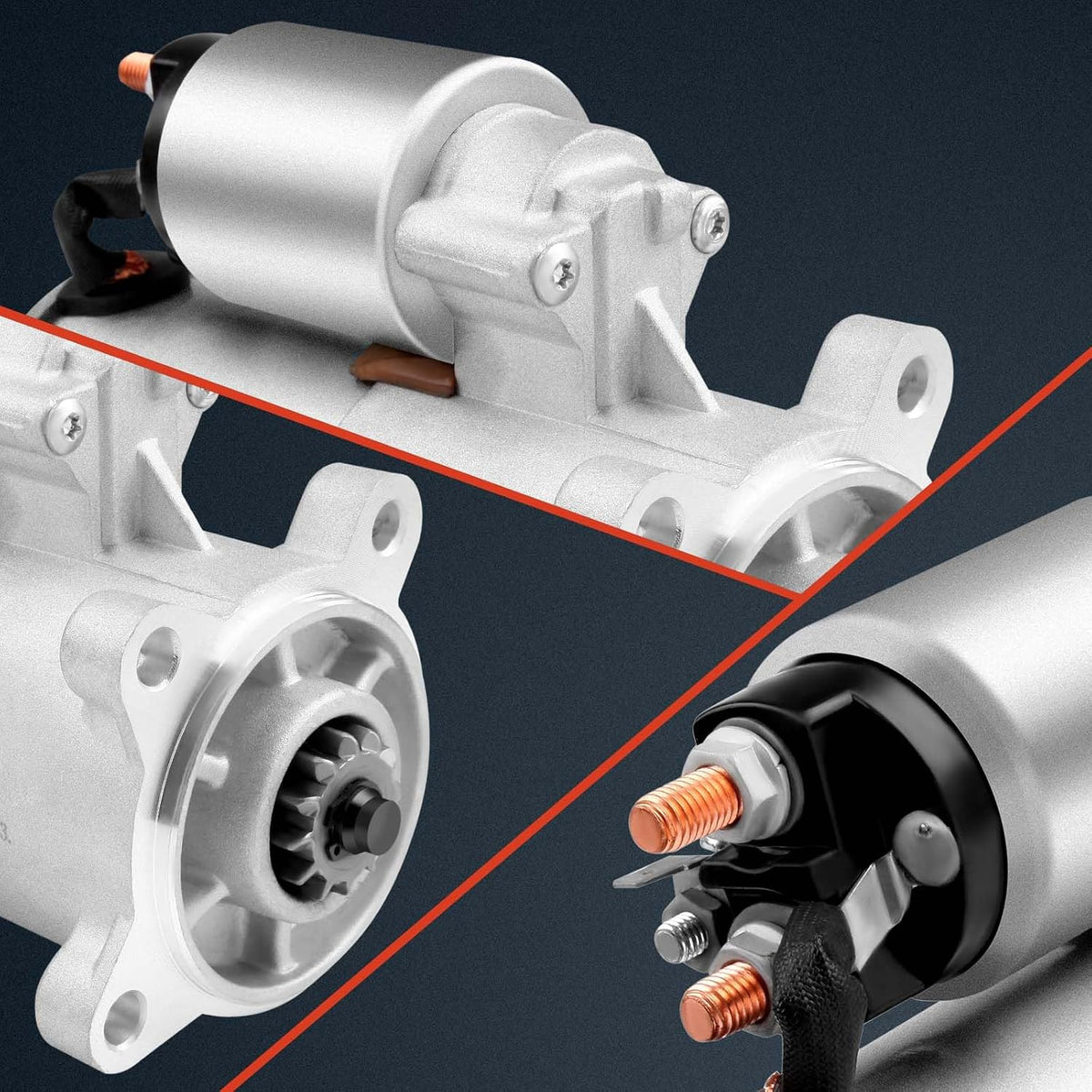 Starter Motor Compatible for Ford for Ford F-150 5.4L 1999-2010, F-350 Super Duty 6.2L 2011-2013, F-150 5.0L 2011-2013, 1.4kW/ 12 Volt Starter 6646 SFD0024