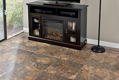 Majestic Self Adhesive 18-Inch Square Vinyl Floor Tiles, 10 Tiles - 18" x 18", Rustic Copper Slate Pattern - Peel  Stick, DIY Flooring for Kitchen, Dining Room  Bathrooms by Achim Home Decor