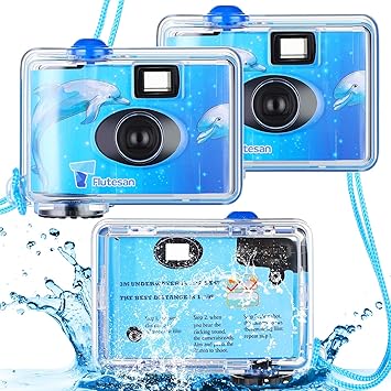 3 Pcs Disposable Camera Waterproof Underwater Single Use Film Camera 35 mm with Flash for Summer Beach Vacation Camp Snorkeling Trip Adult Teens Gift