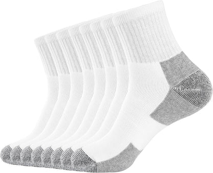 WANDER Men's Athletic Ankle Socks 5 Pairs Thick Cushion Running Socks for Men&Women Cotton Size 9-12