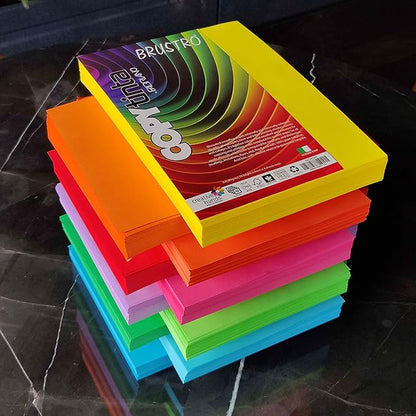 Copytinta Colour Paper A4 Size 80 GSM Mixed Bright Colours 40 Sheets Pack (10 cols X 4 Sheets) Double Side Colour for Office Printing, Art and Craft.
