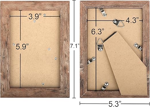 TOFOREVO Picture Frames 4x6 Set of 2 Rustic Wood Grain Photo Frame for Gallery Wall Mounting or Tabletop Display