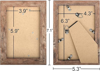 TOFOREVO Picture Frames 4x6 Set of 2 Rustic Wood Grain Photo Frame for Gallery Wall Mounting or Tabletop Display