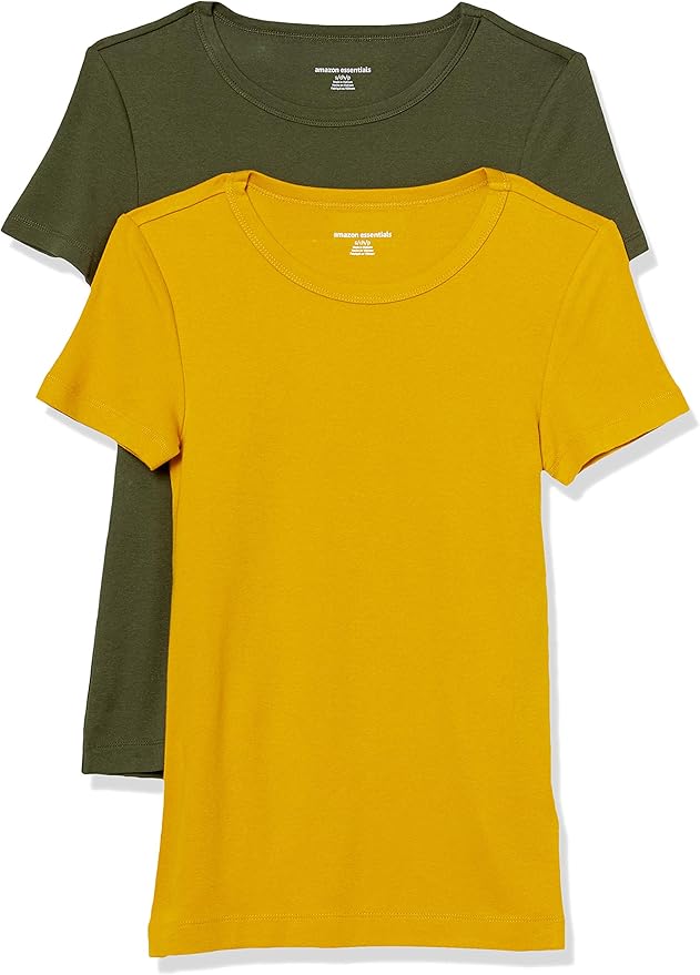 Essentials Women's Slim-Fit Short-Sleeve Crewneck T-Shirt, Pack