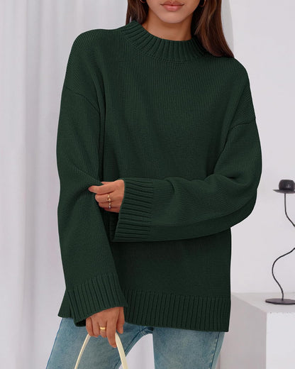 BTFBM Sweaters for Women 2026 Casual Crewneck Long Sleeve Loose Ribbed Knit Pullover Sweater Winter Clothes Fall Outfits