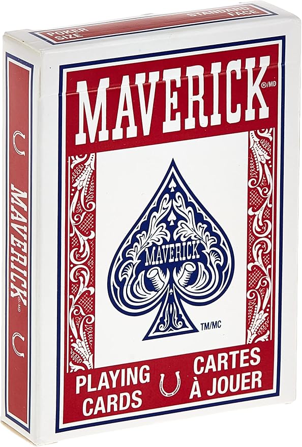 Maverick Poker Playing Cards feature regular index numbers Each Maverick Poker Deck measures 2.5 x 3.5 inches( Bule Box )