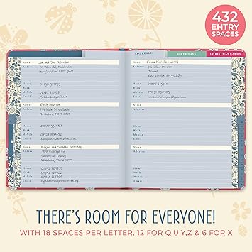 Boxclever Press Large Address Book. Address Book with Alphabetical Tabs and 432 Spaces. Hardcover Address Books with Change of Address Labels, Birthday  Christmas Card Sections. 8.5 x 7.5ins