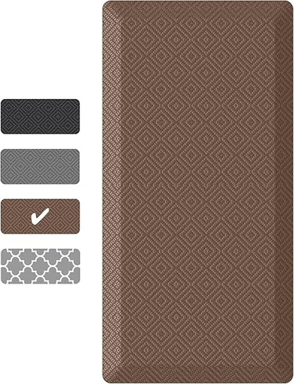 Ophanie Kitchen mats for Floor, 910 inch Thick, Kitchen Rugs, Anti Fatigue Standing Cushioned Mat, Waterproof,Comfort Ergonomic mat for Office, Home, Sink, 20''x39'' Brown Non-Slip Bottom