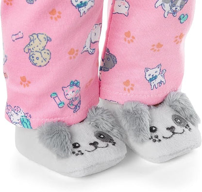 American Girl Truly Me 18-inch Doll Waking Up is Ruff PJs Outfit with Plush Slippers and Knotted Headband, for Ages 6