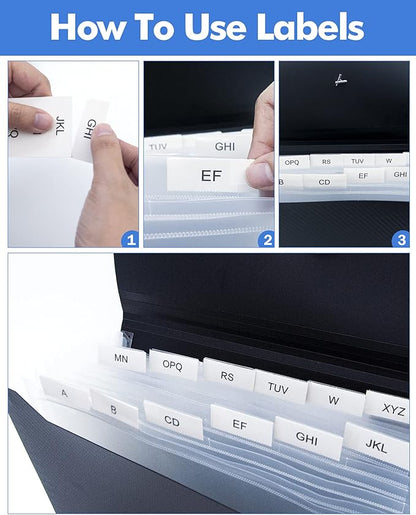 Expanding File Folder with Tabs, 13 Pockets File Organizer Accordion File Holder ?with Elastic Buckles Closure, A4 Paper Document Organizer for Home School Office