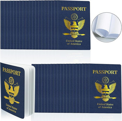 18 Pcs Blank Passport Notebook Fake Passport Books for Kids Travel Journal 4 x 5.5Inch Blank Passport Notebook World Travel Pretend Activity Classroom School Projects Theme Party Favors