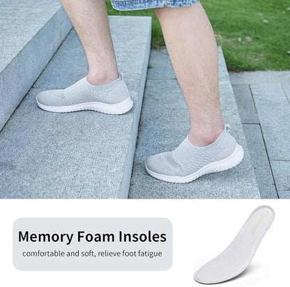 Size 5.5 Women's TIOSEBON Men's Slip On Walking Shoes Arch Support Knit Mesh Lightweight Casual Comfortable Gym Workout Running Tennis Travel Standing Sneakers