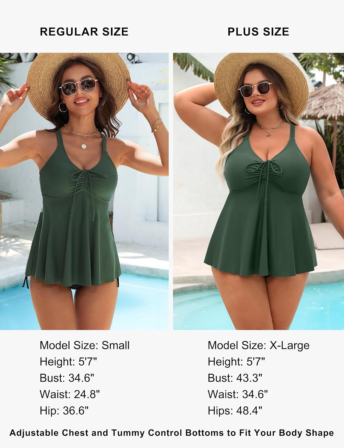 Blooming Jelly Womens Tankini Swimsuits Modest Tummy Control Bathing Suit Two Piece Swim Suit 2026 Swimwear with Bottom