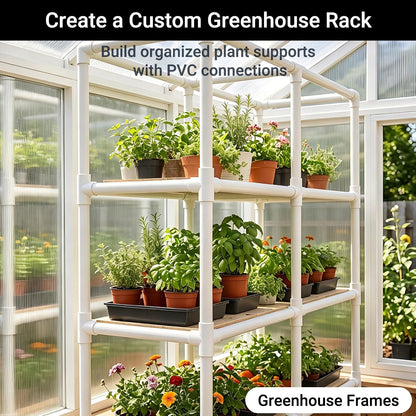 6Pack 1-1/2”PVC Fittings 5-Way Side Outlet Elbow Fitting for Furniture 5 Way PVC Pipe Fitting SCH40 Grade Side Outlet Tees 90 Degree Corner Elbow Fittings for Greenhouse Frame Tent Connections