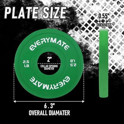 Change Weight Plates 1.25LB 2.5LB 5LB Set Fractional Plate Olympic Bumper Plates for Cross Training Bumper Weight Plates Steel Insert Strength Training Weight Plates