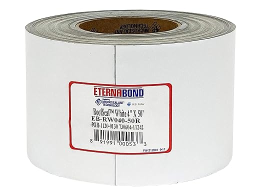 EternaBond RoofSeal White 4" x50' MicroSealant UV Stable RV Roof Seal Repair Tape  35 mil Total Thickness - EB-RW040-50R - One-Step Durable, Waterproof and Airtight Sealant