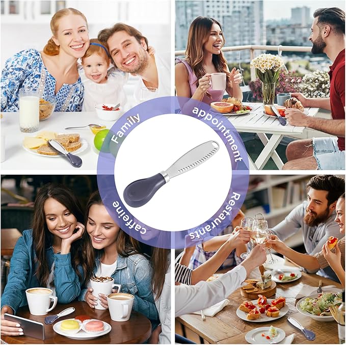 LemonBest Butter Knife - 3-in-1 Stainless Steel Butter Spreader Knife Slicer with Wooden Handle Butter Cutter Butter Grater Kitchen Gadgets for Spreads Butter Cheese and Condiments