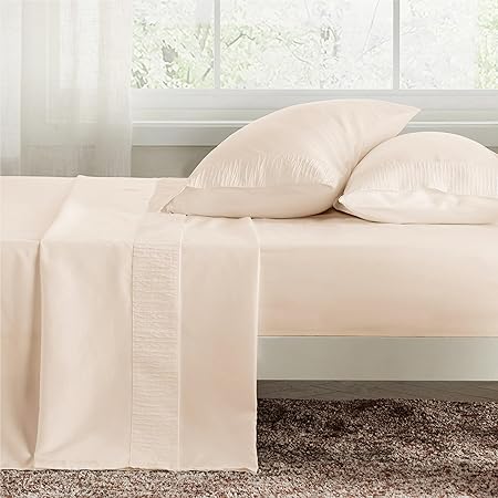 Bedsure Queen Sheet Set - 4 Pieces Soft Queen Size Sheets - Breathable  Cooling - Hotel Luxury - Easy Care Polyester Microfiber Bedding for Women, Men, Beige