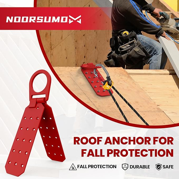 Reusable Roof Anchor  Alloy Steel Fall Protection Anchor  High Stength D-ring Roofing Anchor  Temporary Roof Anchor for Industrial  Construction Use on WoodMetal - 1 Pack
