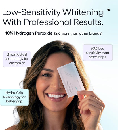 Something Nice Lumismart Whitening Strips - Dentist-Designed, Enamel Safe, up to 42 Treatments with Smart Adjust - Teeth Whitening Strips in Watermelon for Sensitive Teeth