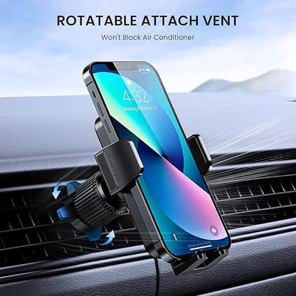 Car Vent Phone Mount for Car Military-Grade Hook Clip Phone Stand for Car Thick Cases Friendly Air Vent Clip Cell Phone Holder for Smartphone, iPhone, Automobile Cradles Universal