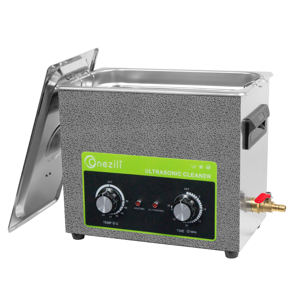 ONEZILI Ultrasonic Cleaner, 6L Adjustable time and Temperature Parts Cleaner, 180W High Power Ultrasonic Machine, Deep Cleaning Small Carburetors, Bike Chains, Engine Parts, Firearm Parts, Brass