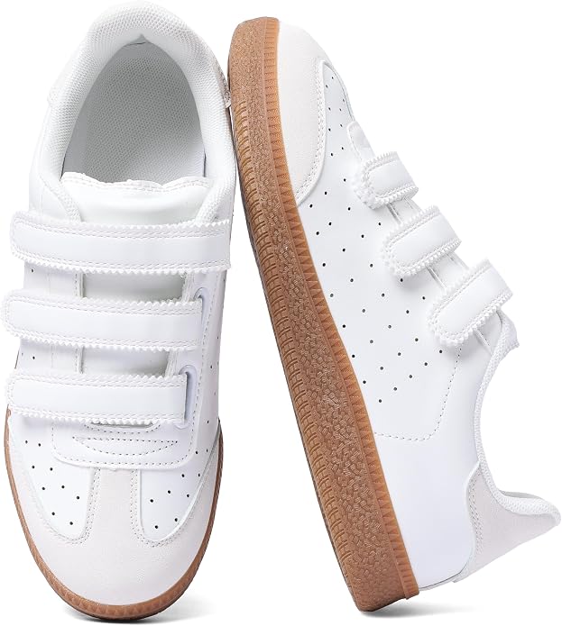 CYNLLIO Fashion Sneakers for Women 2026 Cute Casual Tennis Shoes | Leather and Suede Casual Sneakers, Non-Slip Walking Shoes with Hook and Loop Closure? Breathable Lightweight Comfortable