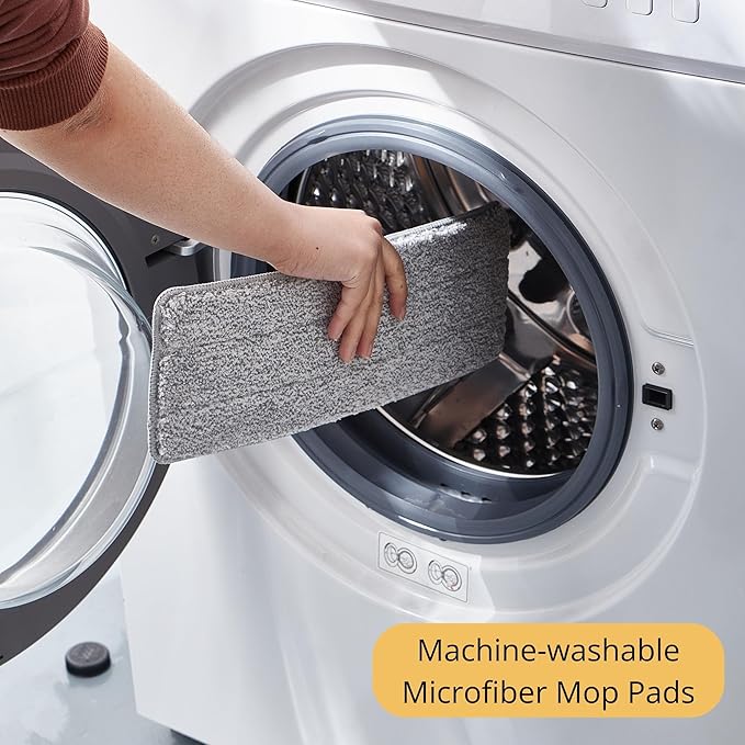 True  Tidy 4-pc Replacement Microfiber Mop Pad Set for BUCKET-900 TrueClean Mop and Bucket with Pump System, Machine Washable up to 100x, 13in x 5in