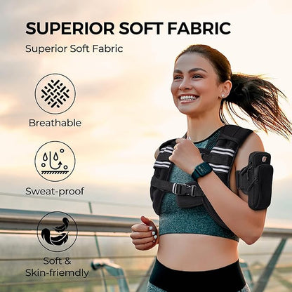 PACEARTH Weighted Vest,4lb6lb10lb12lb16lb20lb25lb30lb Weight Vest with Reflective Stripe, Body Weight Vests Adjustable for Men, Women Workout, Strength Training, Running, Walking, Jogging